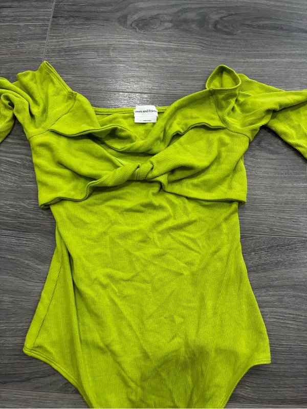 Lovers + Friends Daphne Bodysuit in Yellow Green - Image 3