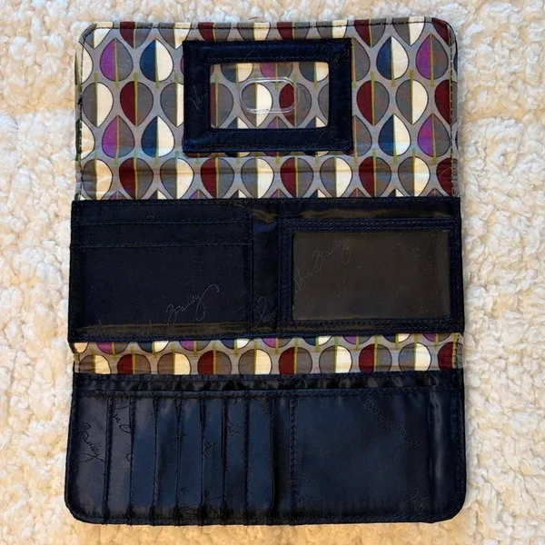 Vera Bradley Blue Quilted Fabric Clutch Pocket Book Wallet - Image 3