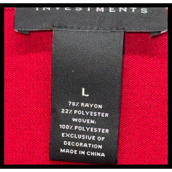 Investments‎ Sweater Women Large Red Collared Layered Embellished Pullover - Image 2