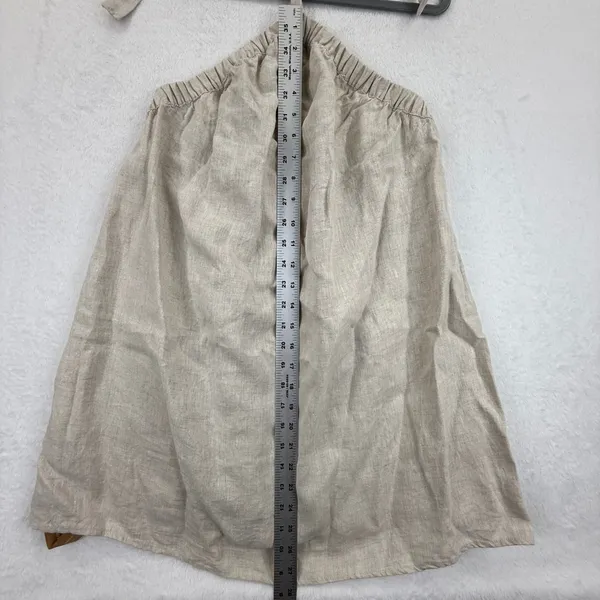 Reformation XS Beige Linen Halter‎ Maui Mini Dress Sleeveless Casual Womens - Image 3