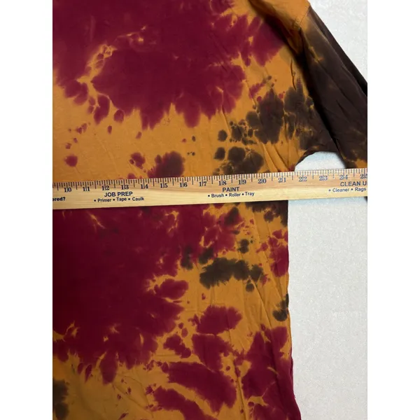 We The Free Free People French Roast Long Sleeve Tie Dye Mock Neck Tee Burgundy - Image 4