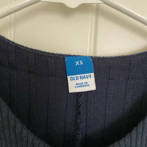 EUC Old Navy women’s navy blue bodycon ribbed stretch midi dress‎ XS - Image 4