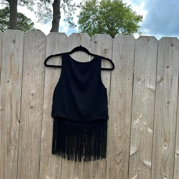 Jessica Simpson black tassel tank top‎ size xs - Image 6