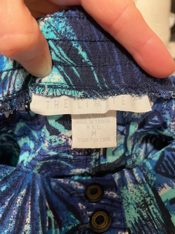 Vintage 1990’s The Limited Blue Patterned Button-Front Women's Skirt Size Medium - Image 9