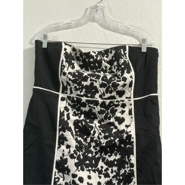 New York and Company Dress 18 Black White Floral Strapless NYC cocktail dress - Image 2