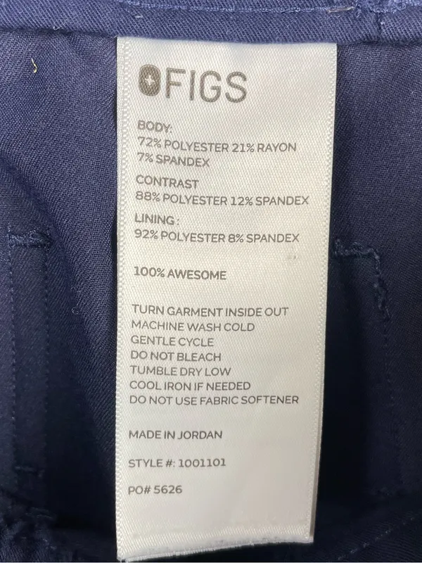 Figs Uman Jogger Scrub Pants Women's Size XS Navy Blue Nursing Scrubs 1001101 - Image 5