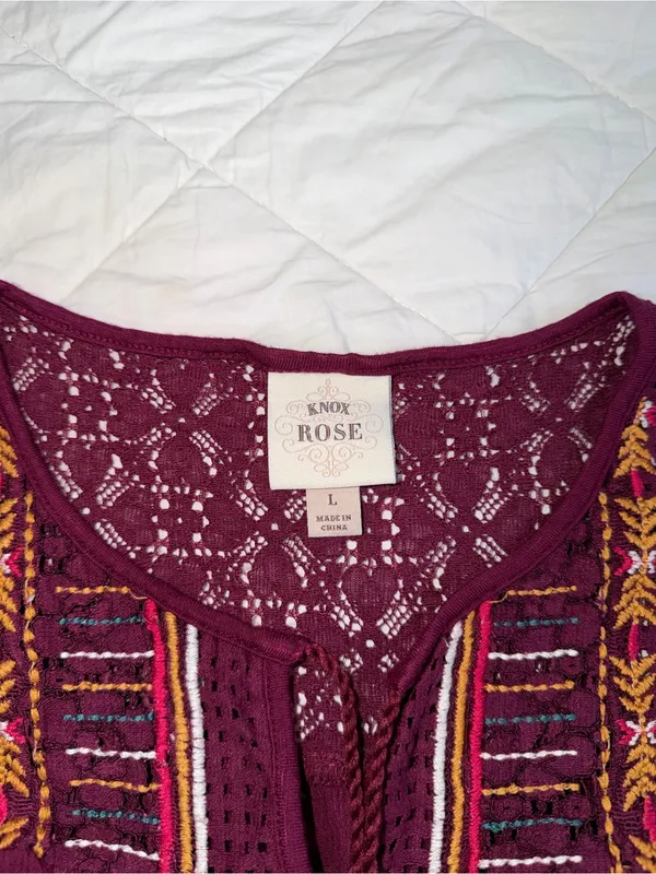 Knox Rose Sleeveless Embroidered Tunic in Fuchsia - Image 3