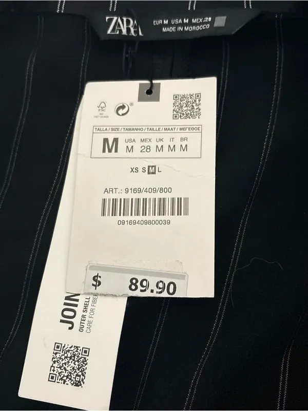 Zara Pinstripe Satin Effect Wrap Blazer Mini Dress New With Tags Medium - Image 7