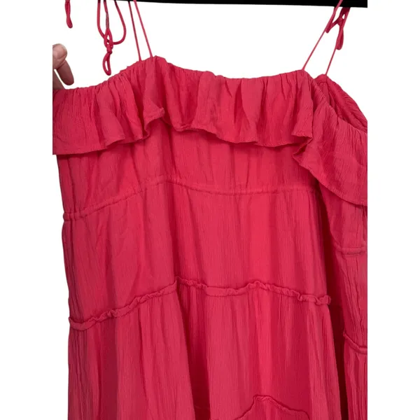 NWT Anthropologie Tiered Ruffle Maxi Dress Pink Size Small Boho Flowy Resortwear - Image 11