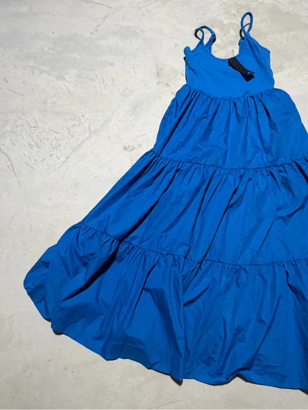 Lulus loveable cutie Blue sleeveless Tiered Midi Dress small NWT - Image 5