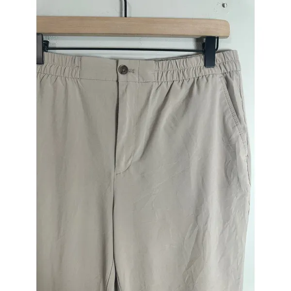 Banana Republic Airstretch Tapered Pant Khaki Beige Elastic Waist Ankle M - Image 6