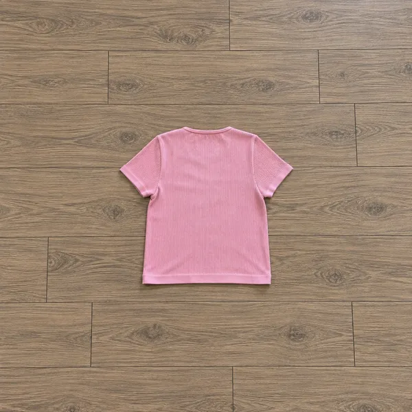Urban Outfitters Pink Ribbed Fitted Crop Top - Image 3