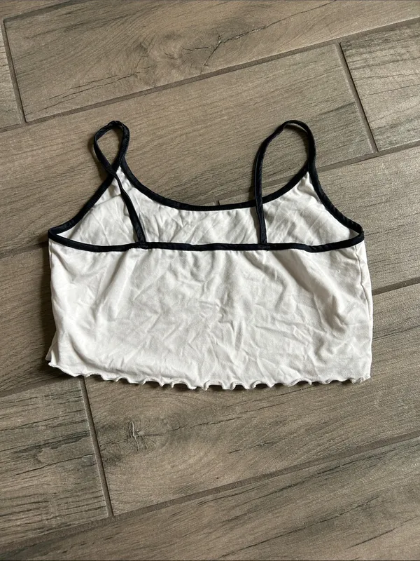 Hello Kitty White Tank Top with Black Trim and Red Bow - Image 4