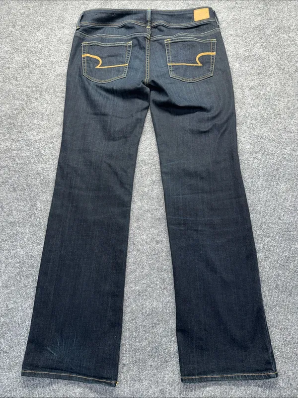 American Eagle Outfitters Low-Rise Slim Boot Cut Dark Blue Super Stretch Jeans - Image 2