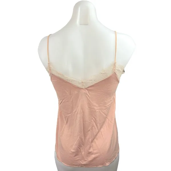 Revamped Women Pink Lace Trim Sleeveless V Neck Casual Camisole Blouse Top Sz S - Image 2