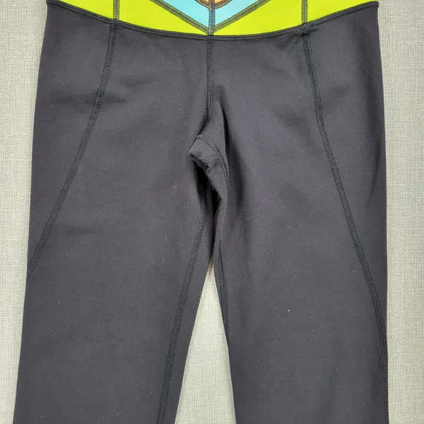 Lululemon Womens Gather Crow Yoga Leggings 4 Black Crop Split Wide Leg Capri - Image 3