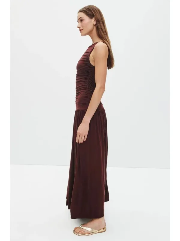 Summer Away Patmos Dress in Dark Walnut Small Womens Long Maxi - Image 14