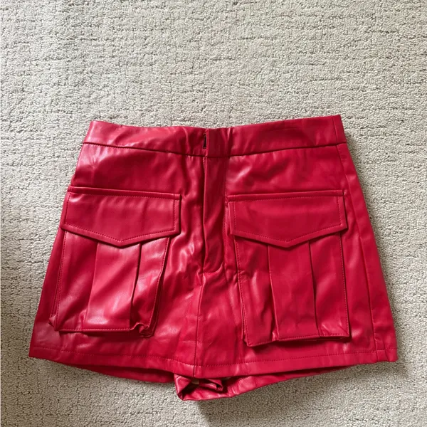 Fancy D Boutique Red Leather Skort - Image 2