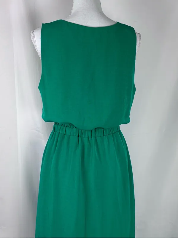 JACK by BB Dakota Emerald Green Maxi Dress M Strappy Slit front - Image 12
