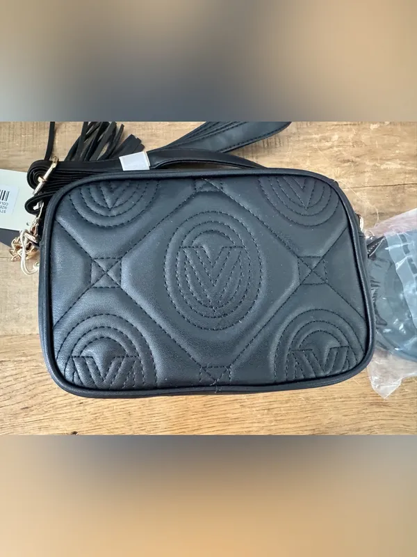 NWT Valentino Orlandi Black Vegan Leather Crossbody Bag with Change Purse $310 - Image 6
