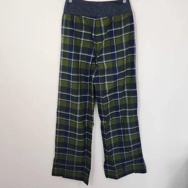 WeWoreWhat Green and Navy Plaid Pant NWT Size Small Low Rise Plaid Knit Pants - Image 4