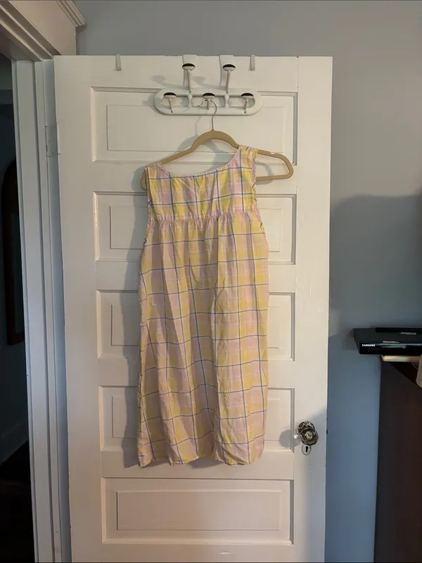 Yellow and Pink Plaid Sundress/Nightgown/Cover Up - Image 4