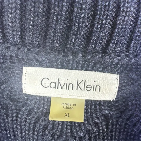 Calvin Klein Black cable knit Sweater Dress Women’s XL wrap lagenlook cottage - Image 6