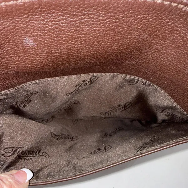 Vintage Y2k Fossil Boho Hippie Gypsy Brown Crossbody Genuine Leather Purse‎ Bag - Image 8