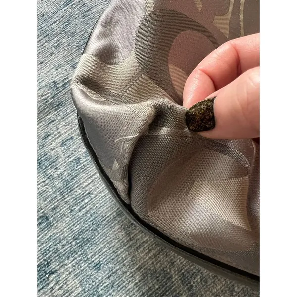 Coach Silver Gray Penelope Optic Jacquard C Monogram Hobo Shoulder Bag F17476 - Image 8