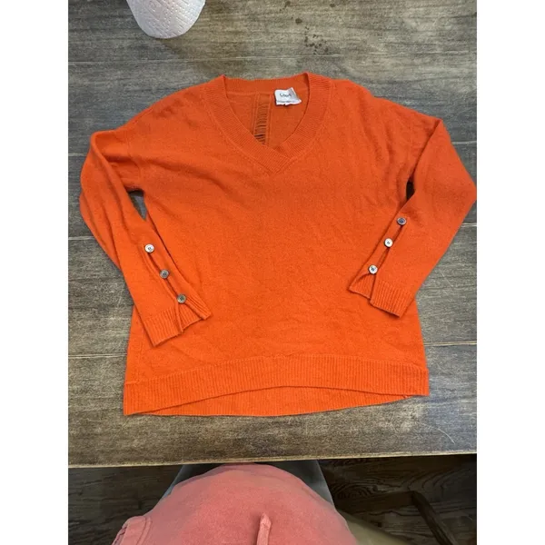Charli Womens Jumper Sweater Size Small 100%‎ Cashmere Pullover Buttons V Neck - Image 3