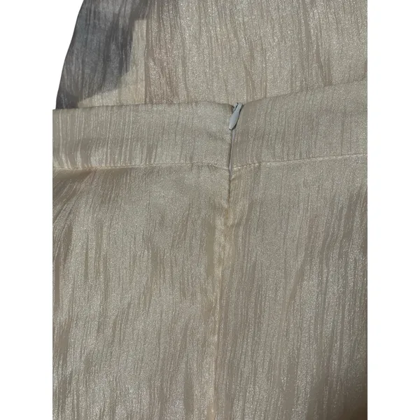 Women’s XXL Ivory Sheer Wide Leg Pants High Rise Pull On Beach Cover Up Linen - Image 5