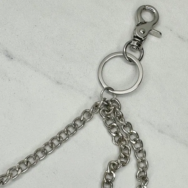 Draped Silver Chain Pants Chain Triple Strand Punk Y2K ✨ - Image 2