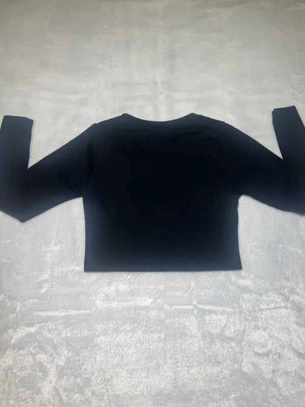 Offline by Aerie Black Cropped Long-Sleeve Top - Image 3