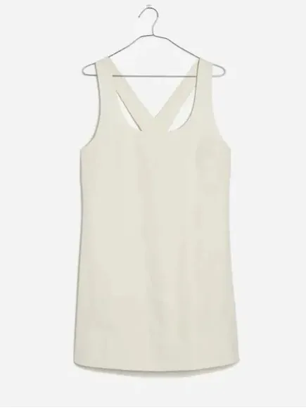 Madewell Cross-Back A-Line Mini Linen Dress in Pale Pineapple Yellow Size 00 - Image 6