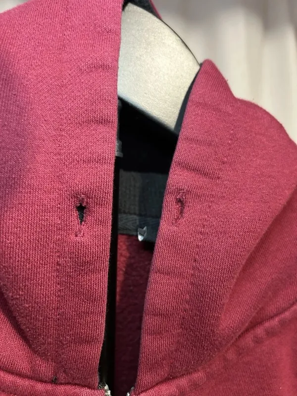 NIKE Hoodie Sweatshirt XL Swoosh Full Zip Maroon Vintage Y2K - Image 6