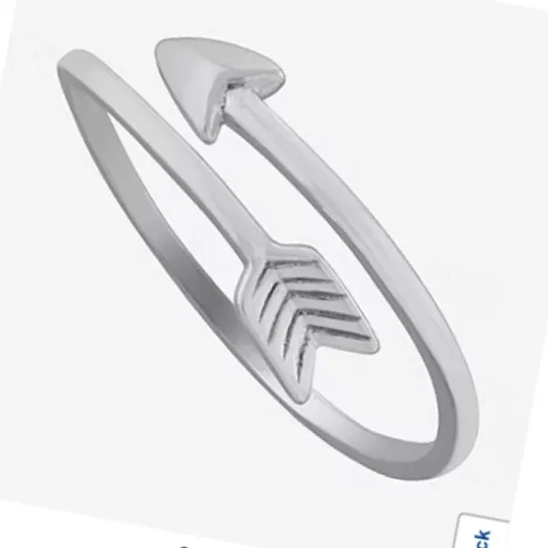 NEW 925‎ Sterling Silver Arrow Bypass Ring Women Adjustable Silver Ring - Image 6