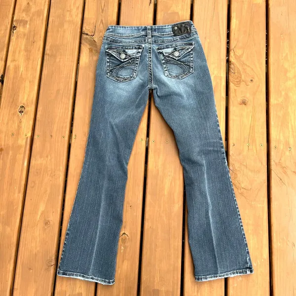 Silver Jeans Y2K Suki Surplus Low Rise Bootcut Thick Stitch Pockets Size 29 - Image 9
