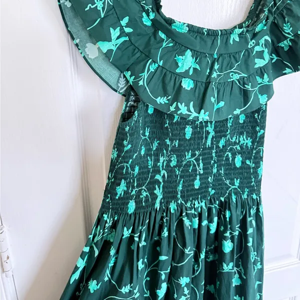 Hill House Akilah Midi Dress in Green Botanical - Image 7