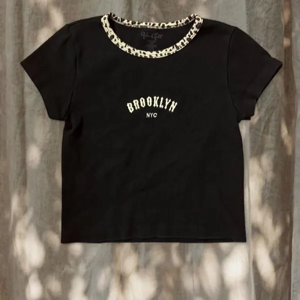 John Galt Brooklyn Brandy Melville Top Black Crop - Image 2