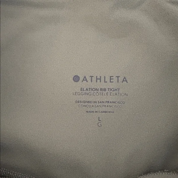 Athleta Elation Rib Tight 7/8 Leggings Ankle Size Large Women’s Sage Green - Image 5