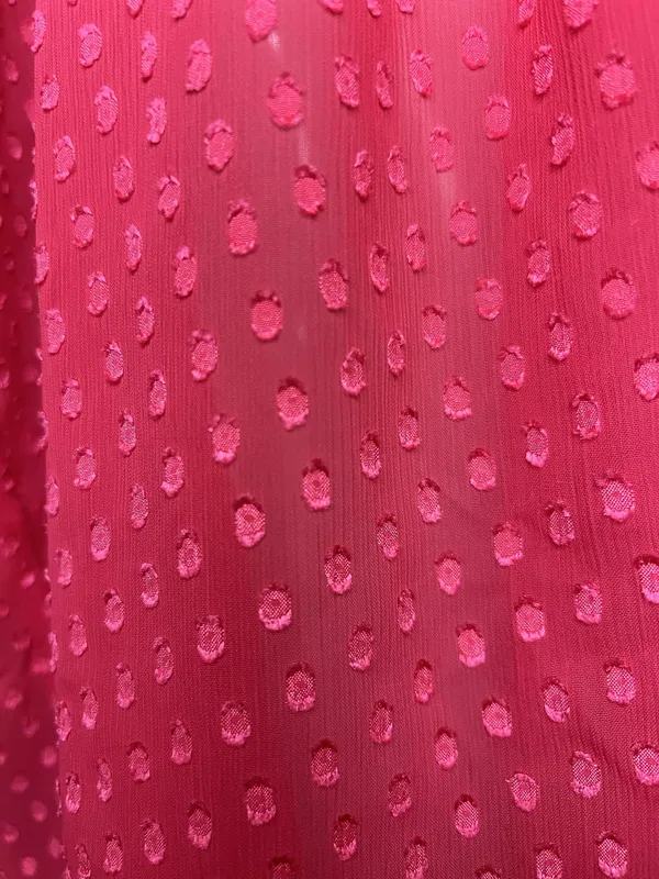 Worthington Shirt Womens XL Pink Flutter Sleeve Swiss Dot Square Neck Blouse - Image 4
