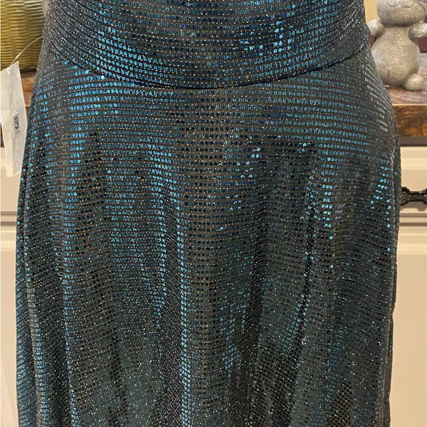 NWT B Darlin Blue Sequin Sparkly Cowl Neck Mini Dress - Image 7