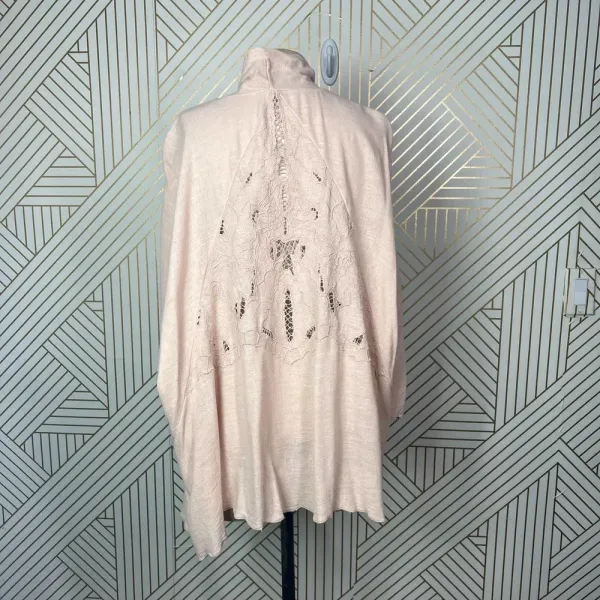 Free People Cool Nights Crochet Cardigan Conch Pink Size Small‎ - Image 8