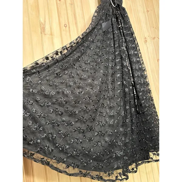 NWT Lulus Pursuing Elegance Black Floral Embroidered Lace-Up Dress Whimsigoth S - Image 7
