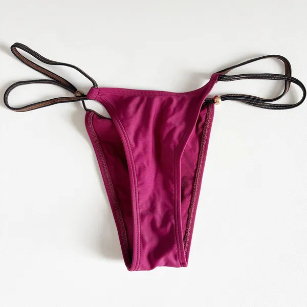 Jaded London Womens Luna Metallic‎ Micro Strappy Sexy Bikini Bottoms Plum Size 8 - Image 3