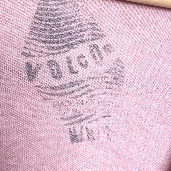 Volcom Dusty Rose Mustache Sunglasses Love Graphic V Neck T-Shirt Size Medium - Image 7