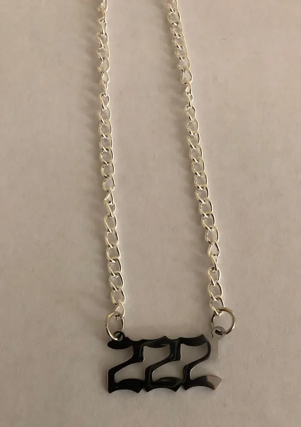 222 Angel Number Necklace Silver - Image 2