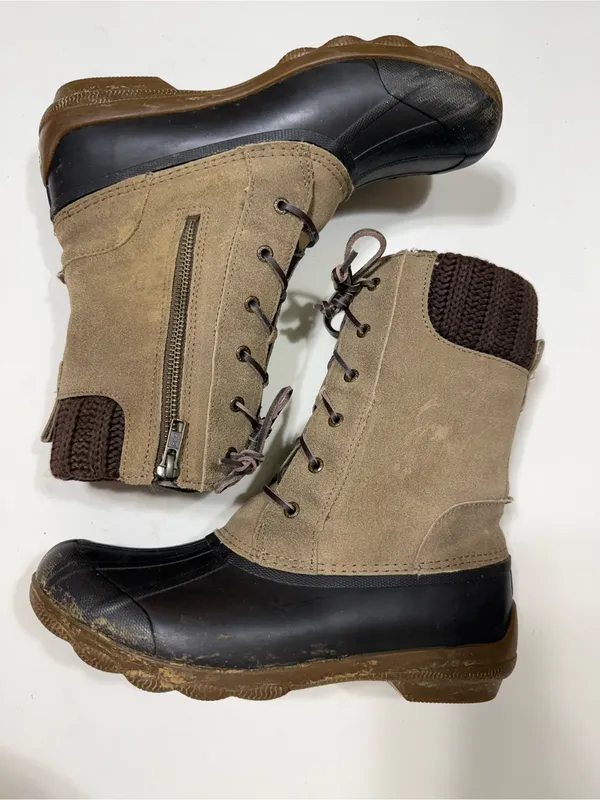 Sperry Top Sider Syren Misty Knit Cuff Waterproof Duck Boot Brown Size 8.5 - Image 6