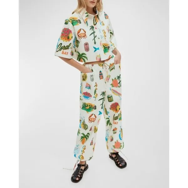 NWT ALEMAIS x Alan Berry Rhys Samaki Cropped Organic Cotton Shirt Women's Size 0 - Image 3