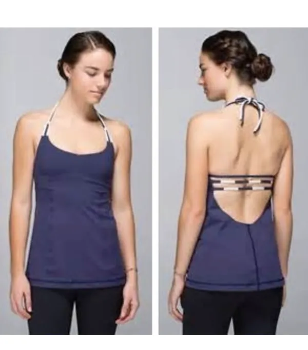 Lululemon Women’s Tank Halter Backless Purple Swim Suit - Image 2